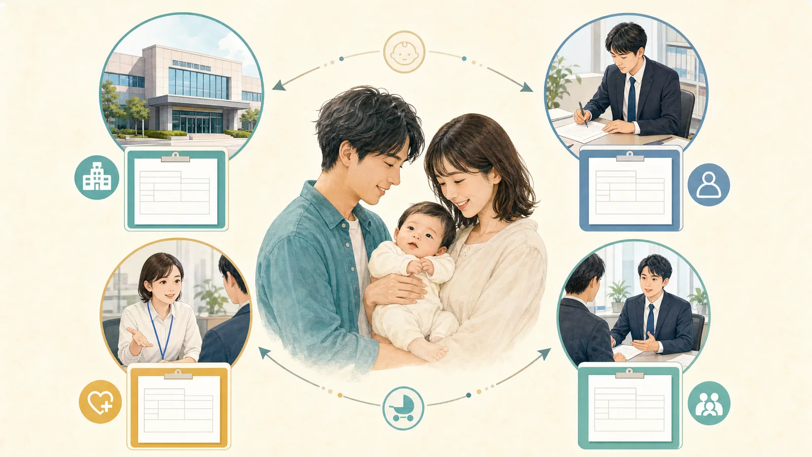 Institution map for Japan baby paperwork owners