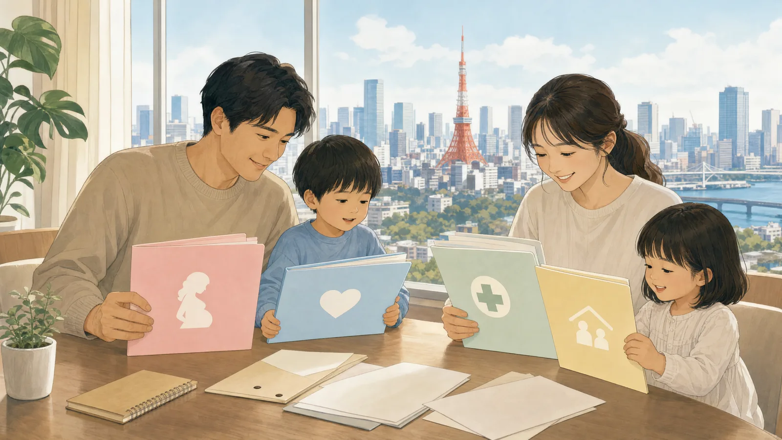 港区で妊娠届、出生後手続き、保育園申込、医療費助成を確認する家族のチェックリスト