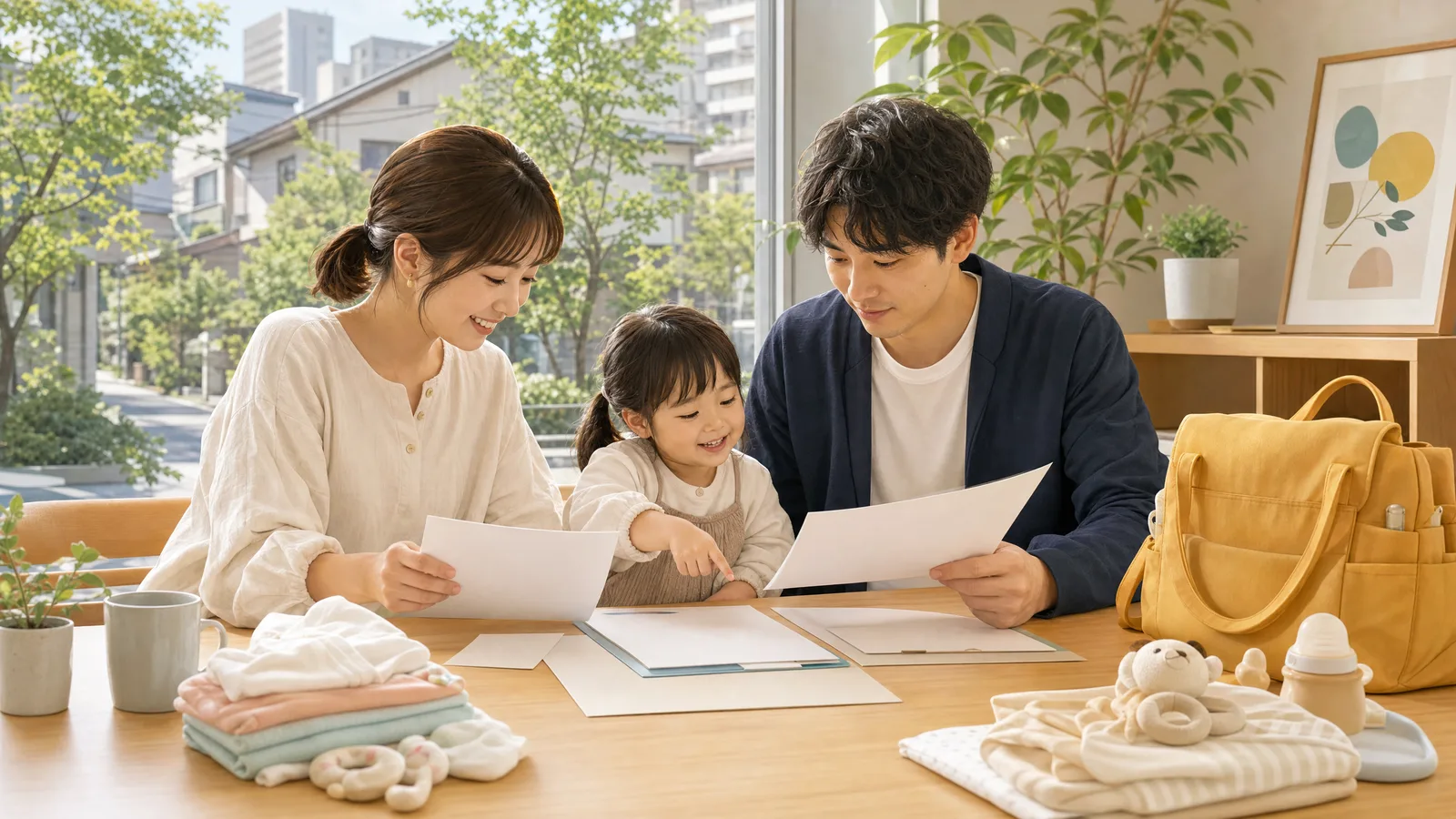 杉並区で妊娠届、給付、保育園申込、子育て相談を確認する家族のチェックリスト